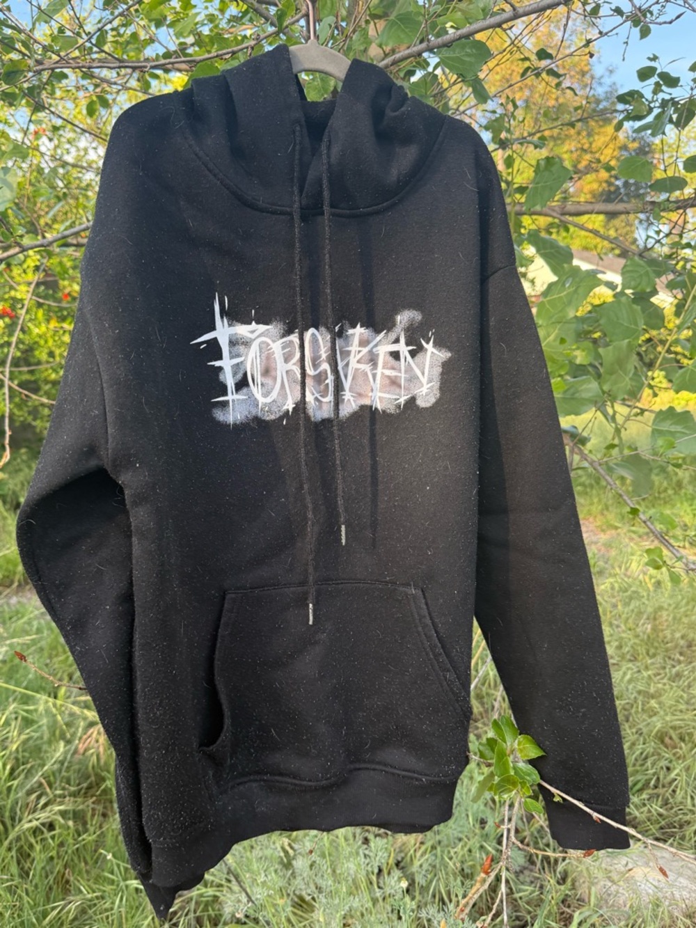 Black Kid’s Hoodie (hooded sweatshirt) pullover with Forsaken Roblox Graphic
